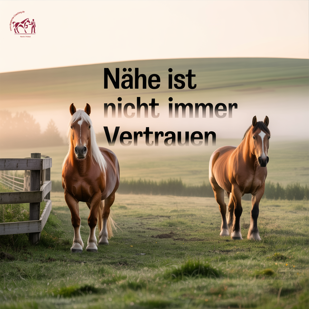 Die Stute kommt sofort an die Bande. Der Wallach dreht ab.